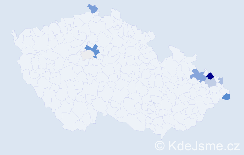 Příjmení: 'Laganová', počet výskytů 15 v celé ČR