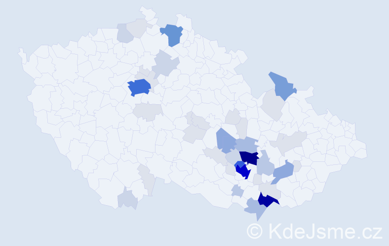 Příjmení: 'Čupr', počet výskytů 179 v celé ČR