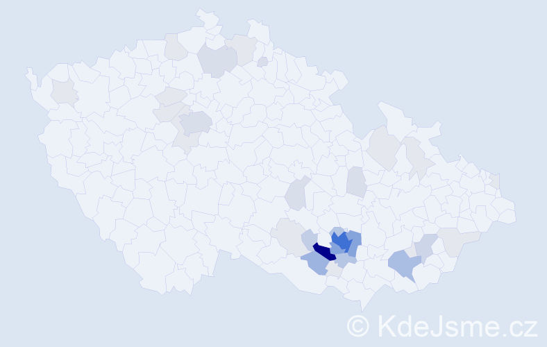 Příjmení: 'Badin', počet výskytů 128 v celé ČR