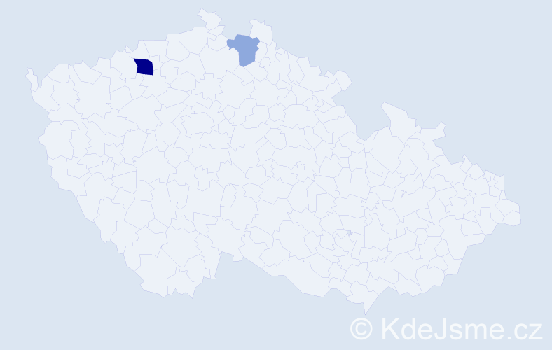 Příjmení: 'Theuser', počet výskytů 8 v celé ČR