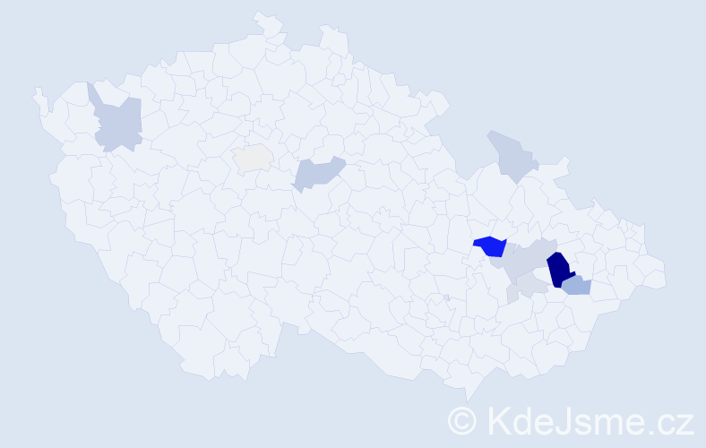 Příjmení: 'Kainar', počet výskytů 26 v celé ČR