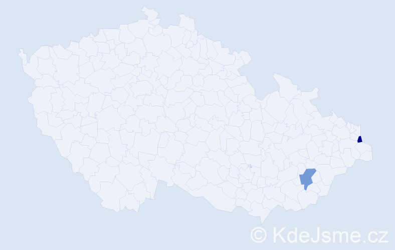 Příjmení: 'Chripková', počet výskytů 4 v celé ČR