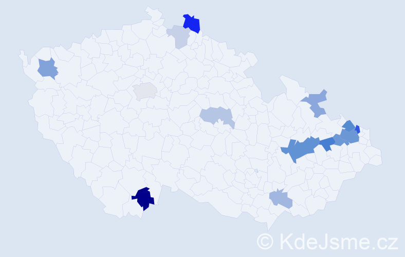 Příjmení: 'Tyrala', počet výskytů 31 v celé ČR