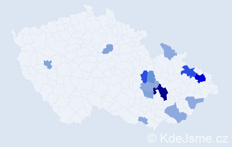 Příjmení: 'Abrlová', počet výskytů 42 v celé ČR