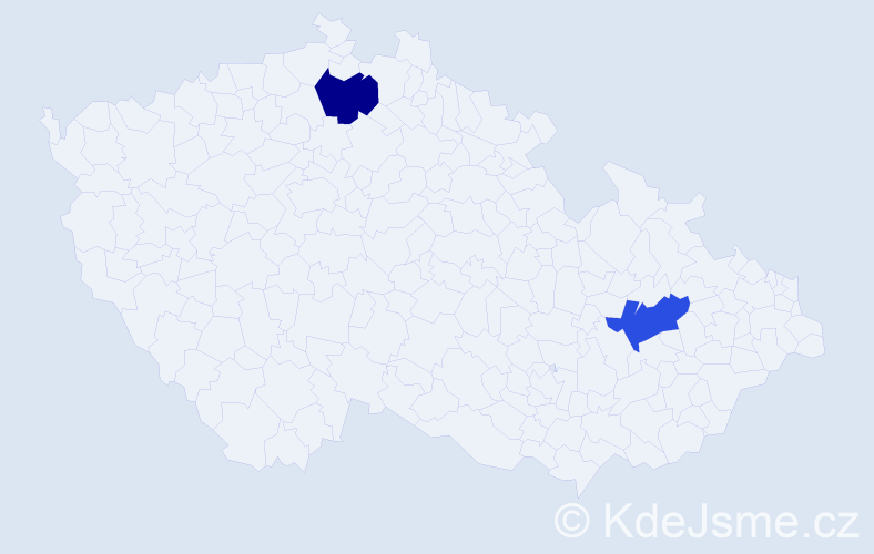 Příjmení: 'Kubolek', počet výskytů 2 v celé ČR