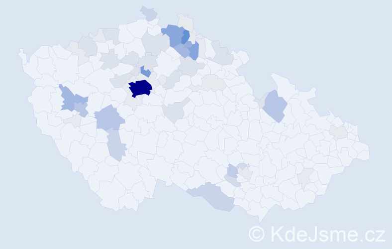 Příjmení: 'Hádek', počet výskytů 214 v celé ČR