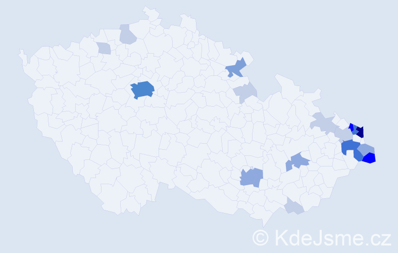 Příjmení: 'Chylková', počet výskytů 61 v celé ČR