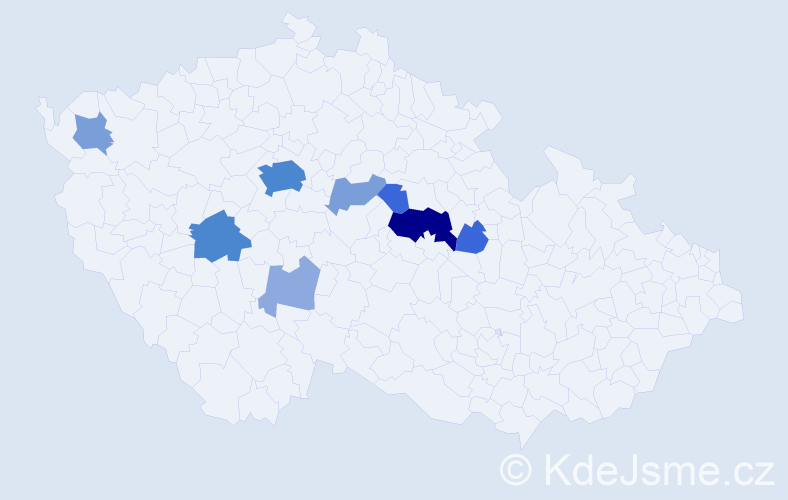 Příjmení: 'Tefr', počet výskytů 26 v celé ČR