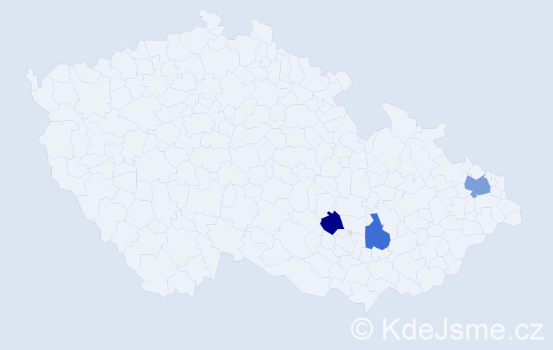 Příjmení: 'Kuščák', počet výskytů 4 v celé ČR