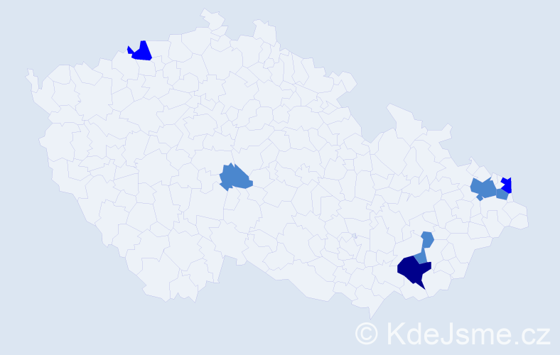 Příjmení: 'Holuj', počet výskytů 12 v celé ČR