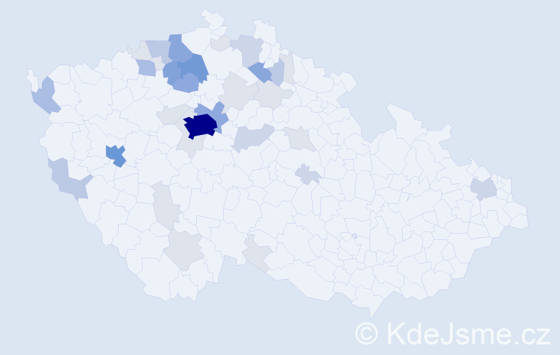 Příjmení: 'Zuna', počet výskytů 113 v celé ČR