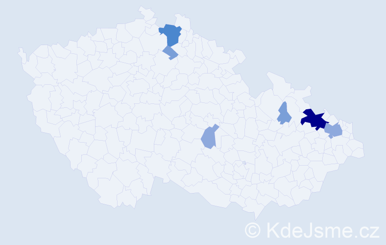 Příjmení: 'Mosná', počet výskytů 16 v celé ČR