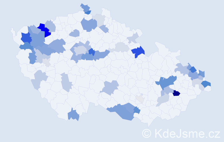 Příjmení: 'Fehérová', počet výskytů 124 v celé ČR