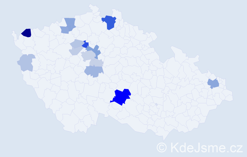 Příjmení: 'Kaliášová', počet výskytů 74 v celé ČR