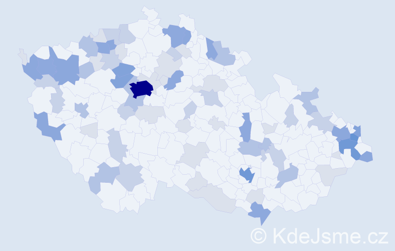 Příjmení: 'Bednár', počet výskytů 213 v celé ČR