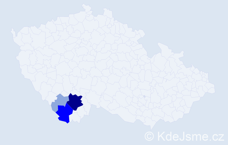 Příjmení: 'Plemátlová', počet výskytů 13 v celé ČR