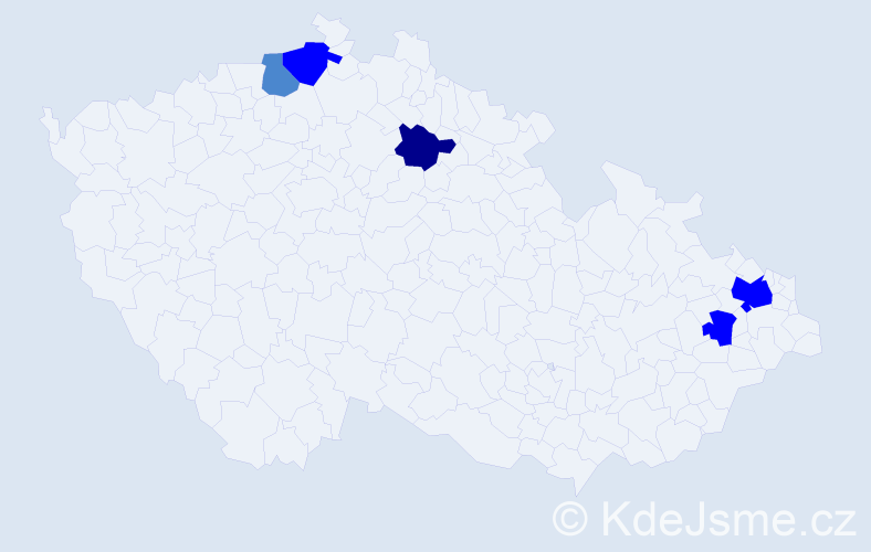 Příjmení: 'Kadárová', počet výskytů 10 v celé ČR