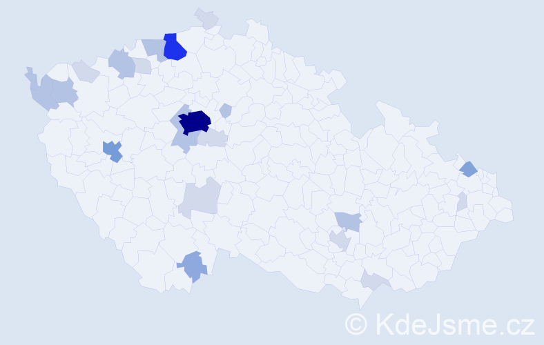 Příjmení: 'Bernhardt', počet výskytů 63 v celé ČR