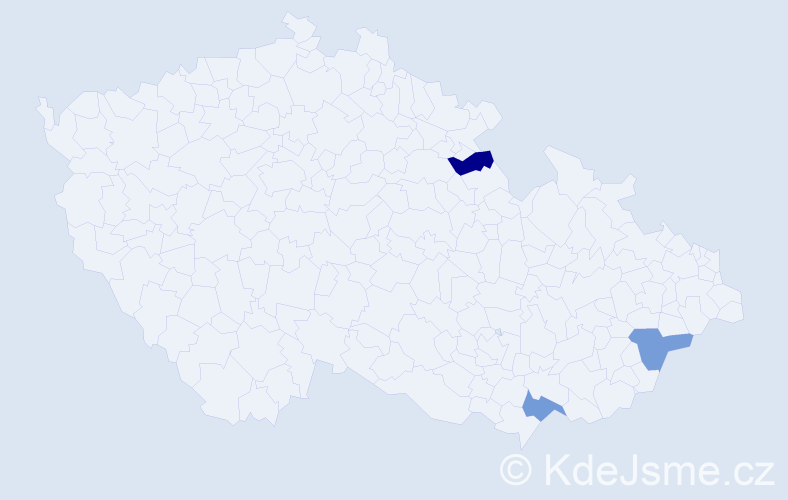 Příjmení: 'Proksa', počet výskytů 6 v celé ČR