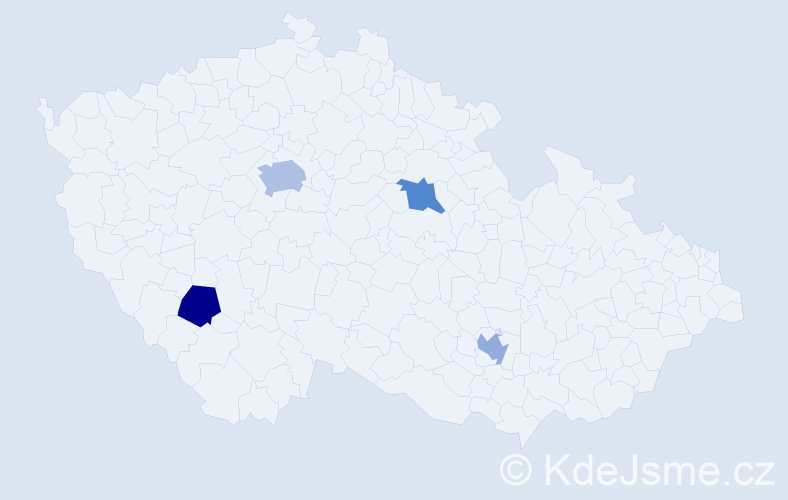 Příjmení: 'Higginsová', počet výskytů 5 v celé ČR