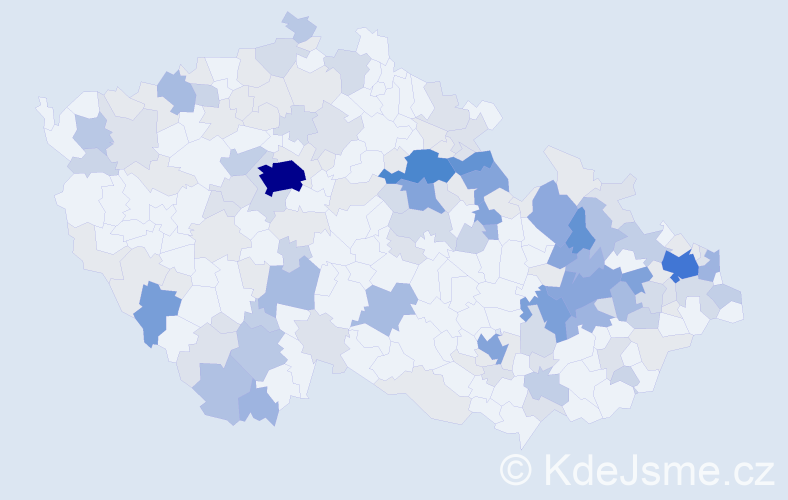 Příjmení: 'Chudá', počet výskytů 554 v celé ČR