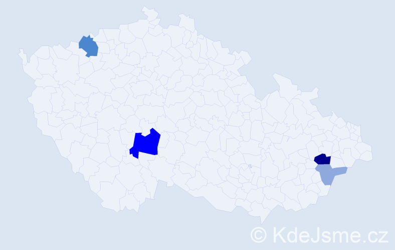 Příjmení: 'Baričiak', počet výskytů 16 v celé ČR