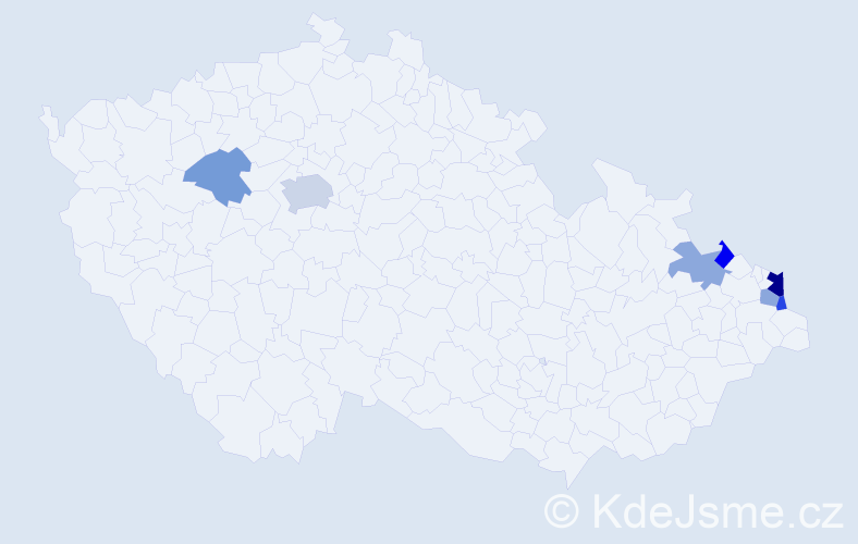 Příjmení: 'Koppel', počet výskytů 12 v celé ČR