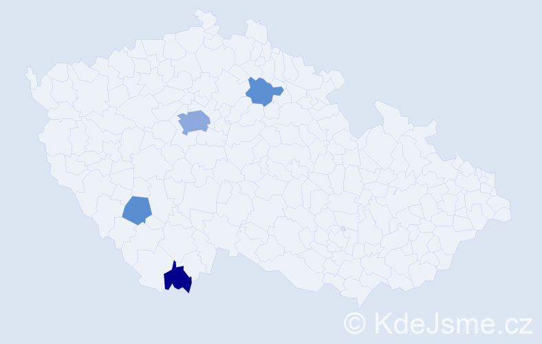 Příjmení: 'Kozyr', počet výskytů 10 v celé ČR