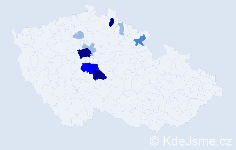 Příjmení: 'Frauenterka', počet výskytů 20 v celé ČR