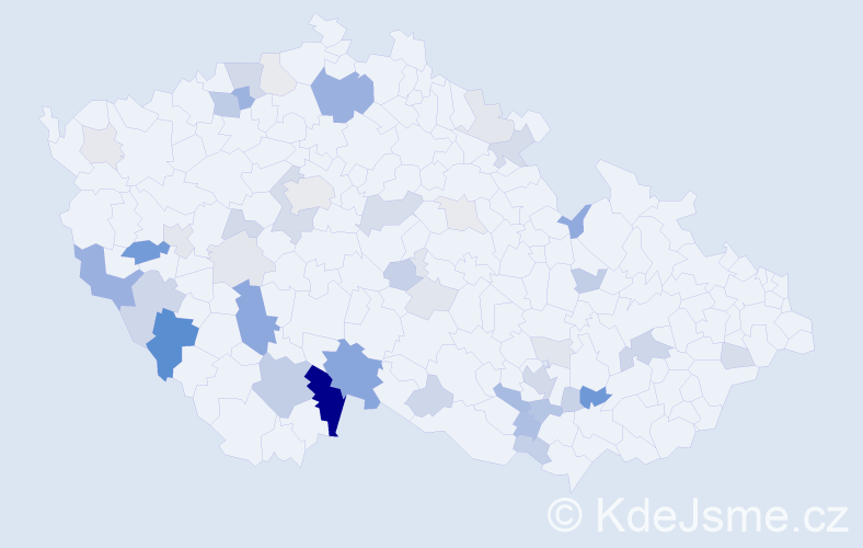 Příjmení: 'Veithová', počet výskytů 114 v celé ČR