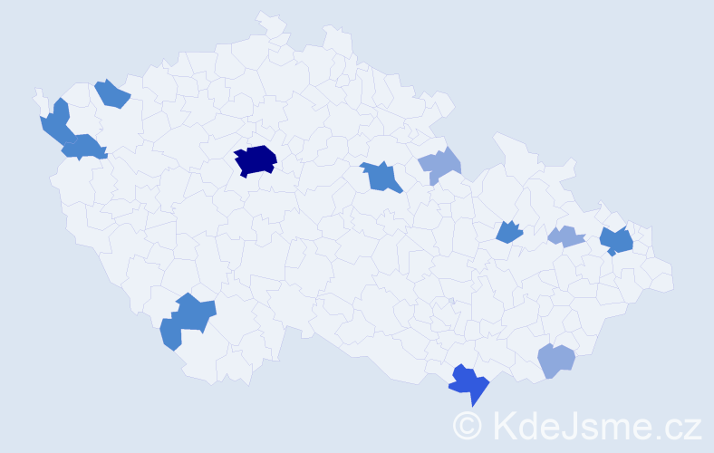 Příjmení: 'Országhová', počet výskytů 25 v celé ČR