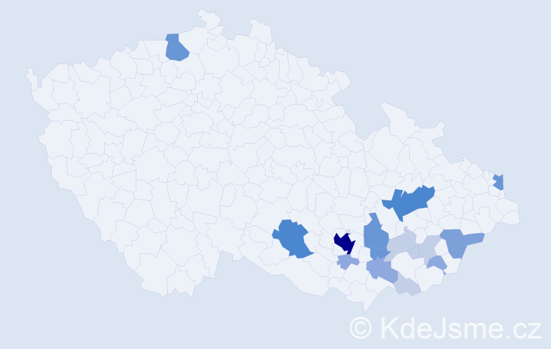 Příjmení: 'Kučerňák', počet výskytů 50 v celé ČR