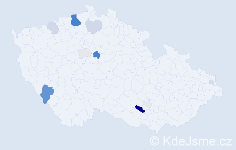 Příjmení: 'Hubinský', počet výskytů 26 v celé ČR