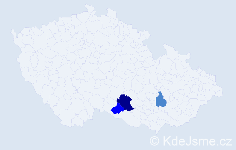 Příjmení: 'Krouchal', počet výskytů 6 v celé ČR