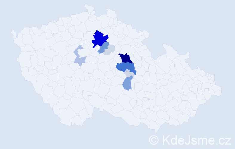 Příjmení: 'Dobrkovská', počet výskytů 49 v celé ČR