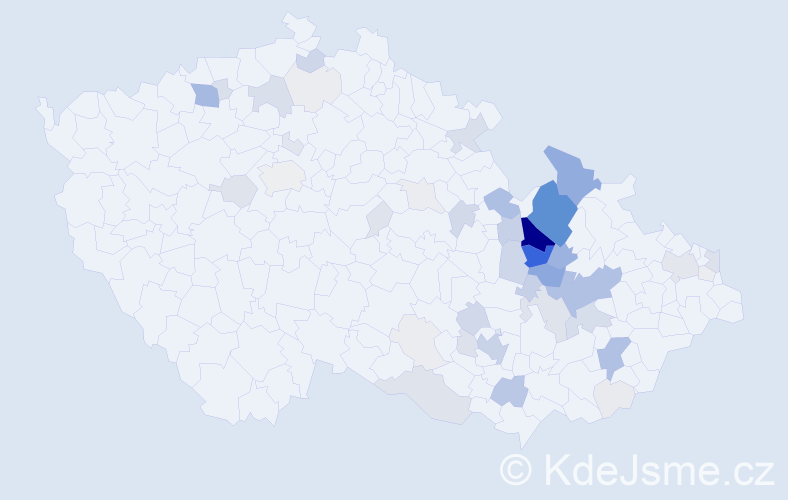 Příjmení: 'Plhák', počet výskytů 208 v celé ČR