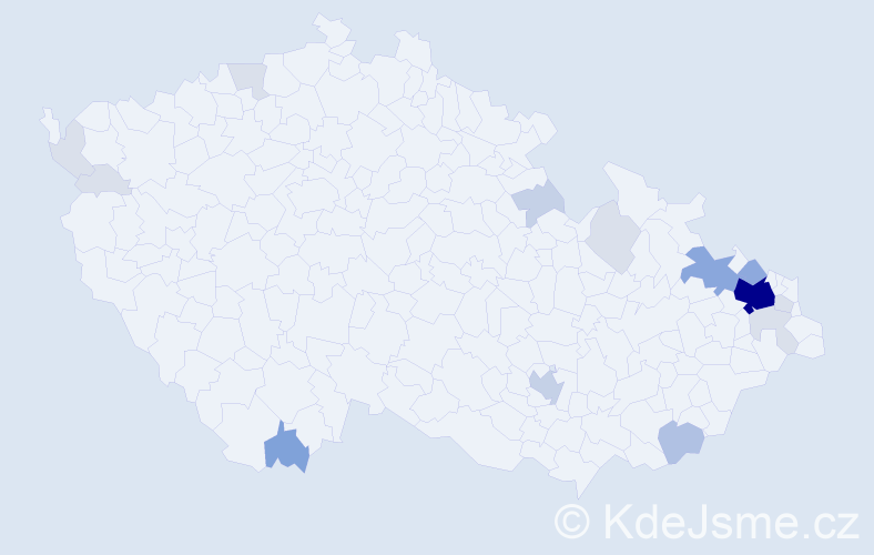 Příjmení: 'Chmurová', počet výskytů 51 v celé ČR