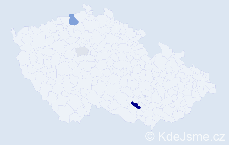 Příjmení: 'Meresii', počet výskytů 3 v celé ČR