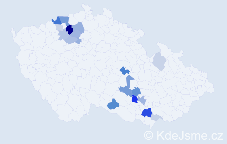 Příjmení: 'Drdlík', počet výskytů 46 v celé ČR