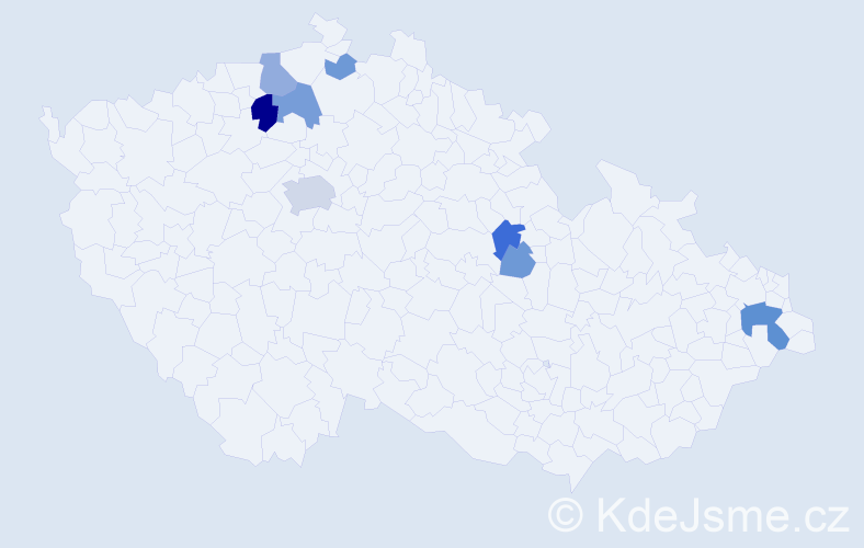 Příjmení: 'Klančík', počet výskytů 20 v celé ČR
