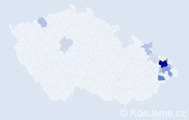 Příjmení: 'Wrobel', počet výskytů 43 v celé ČR