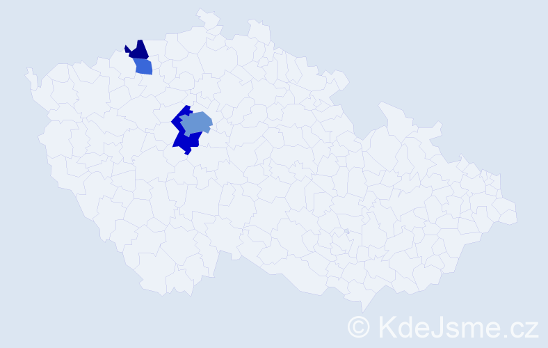 Příjmení: 'Wohl', počet výskytů 10 v celé ČR