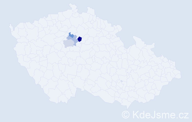 Příjmení: 'Hibek', počet výskytů 8 v celé ČR