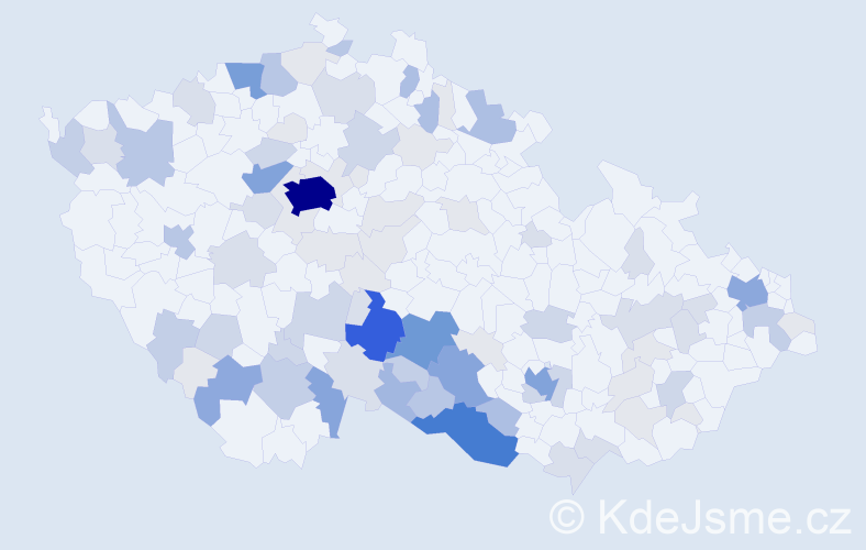 Příjmení: 'Makovička', počet výskytů 327 v celé ČR