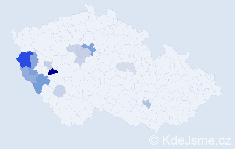 Příjmení: 'Raiser', počet výskytů 54 v celé ČR