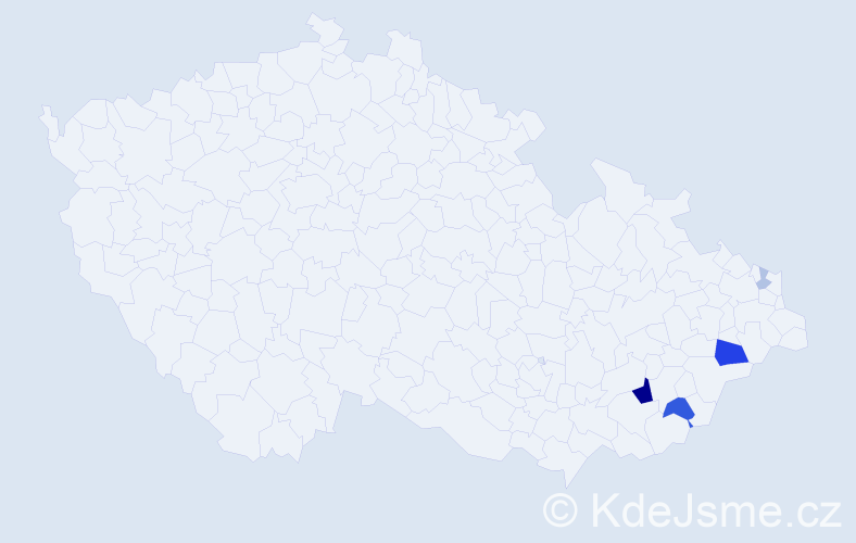 Příjmení: 'Půlová', počet výskytů 13 v celé ČR