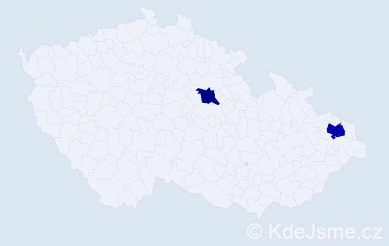 Příjmení: 'Bohdalovská', počet výskytů 6 v celé ČR