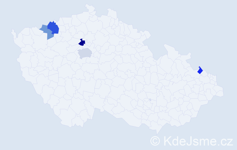 Příjmení: 'Möbius', počet výskytů 10 v celé ČR