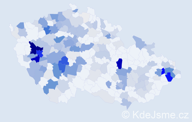 Příjmení: 'Kabátová', počet výskytů 773 v celé ČR