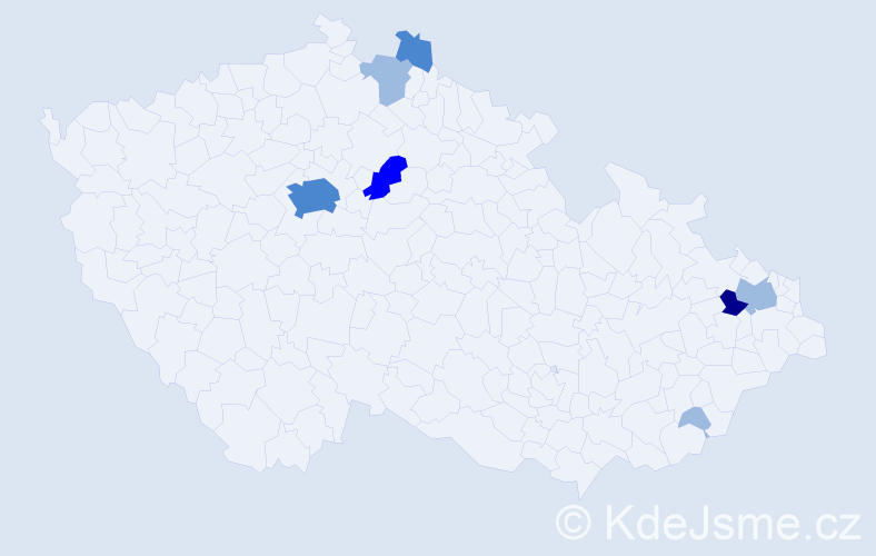 Příjmení: 'Sláčal', počet výskytů 14 v celé ČR